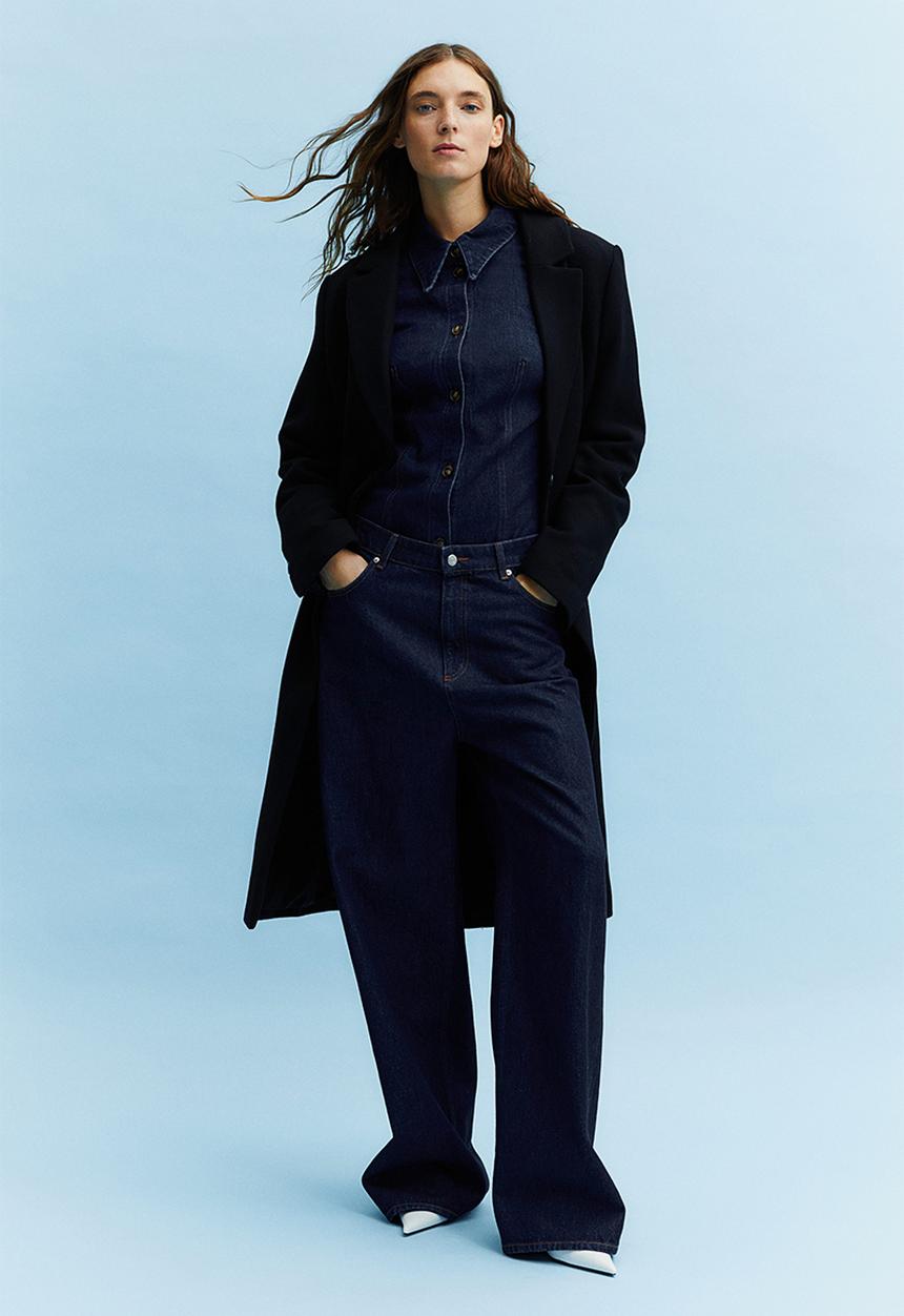 H&M - Single-breasted coat - black