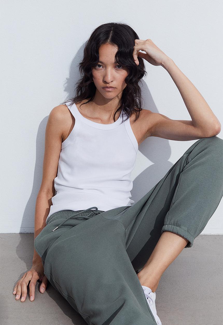 H&M - Cotton-blend sweatpants - green