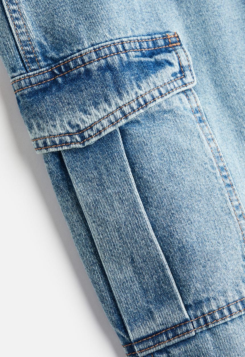 H&M - 90s baggy high cargo jeans - blue
