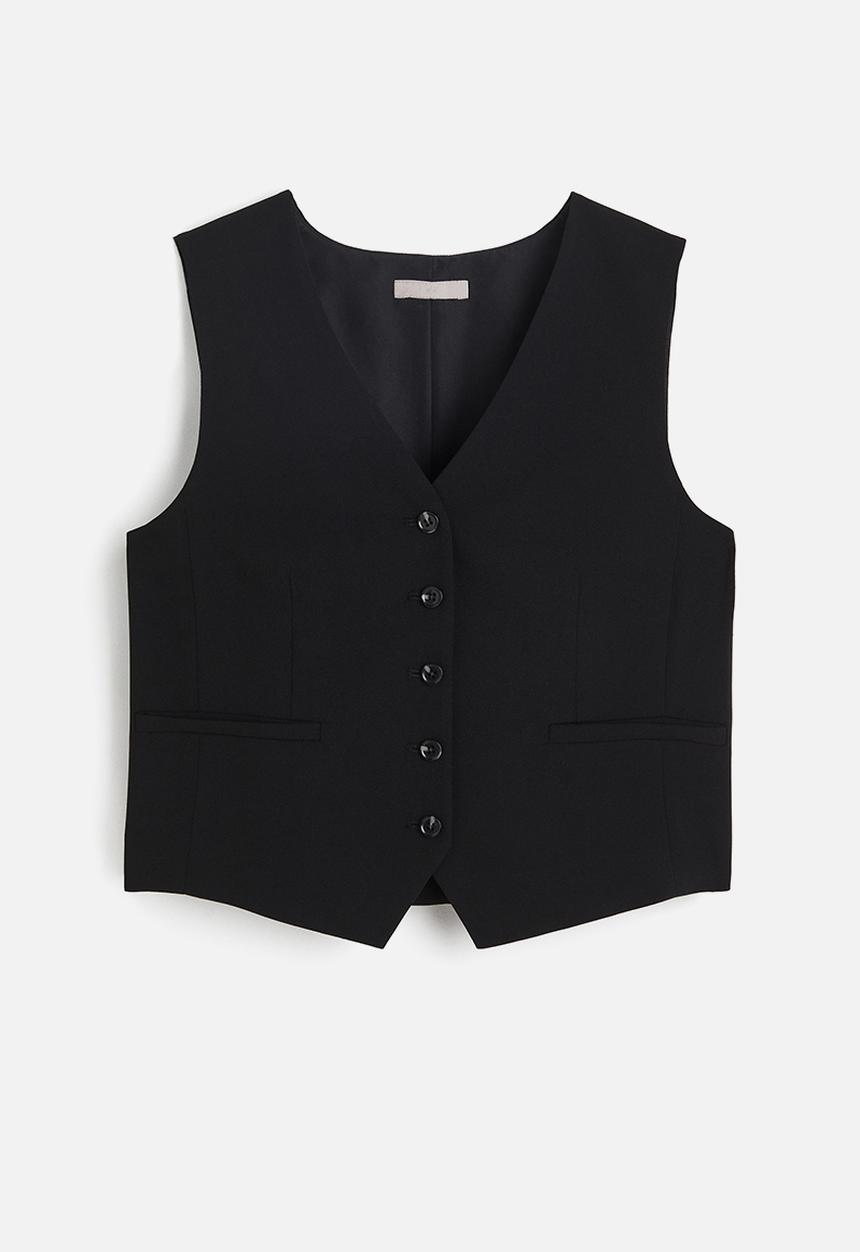 H&M - Crêpe suit waistcoat - black