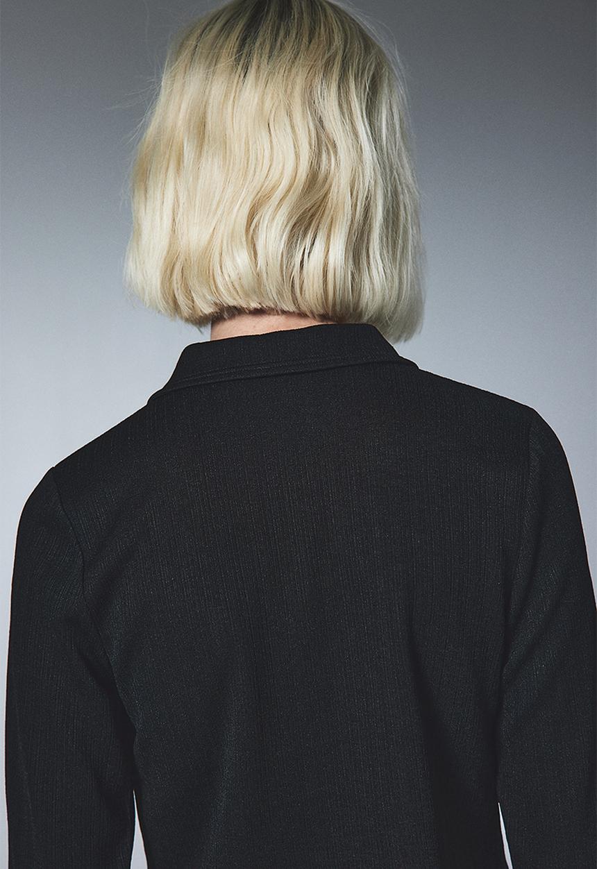 H&M - Ribbed tie-front top - black