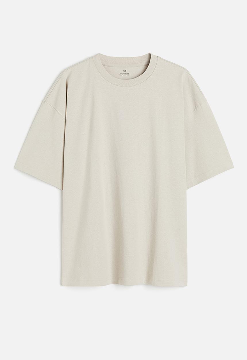 H&M - Oversized fit cotton t-shirt - beige