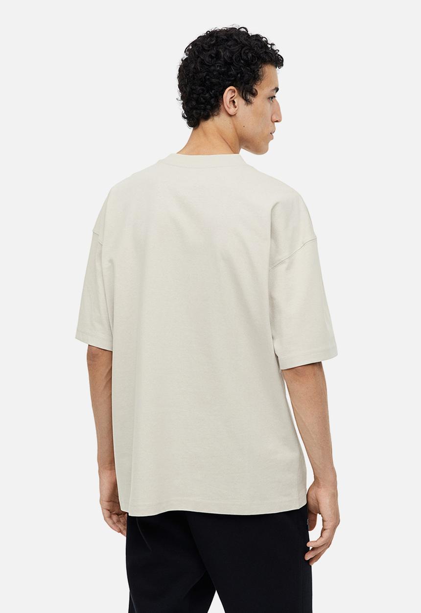 H&M - Oversized fit cotton t-shirt - beige