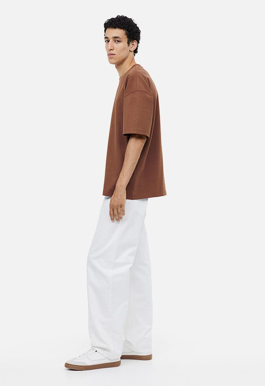 H&M - Oversized fit cotton T-shirt - brown