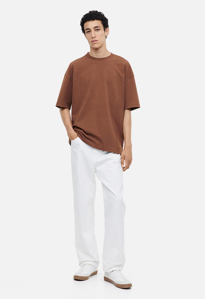 H&M - Oversized fit cotton T-shirt - brown