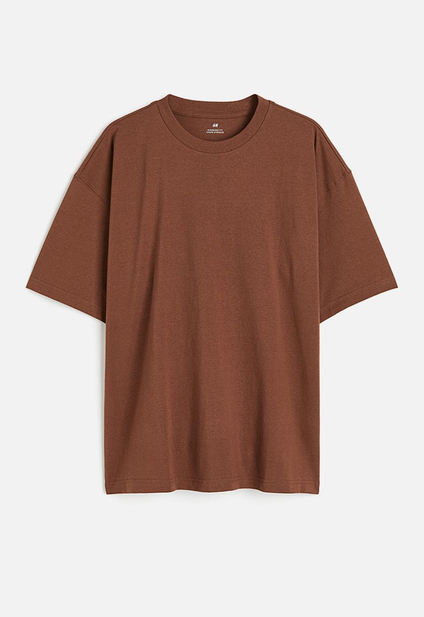 H&M - Oversized fit cotton T-shirt - brown
