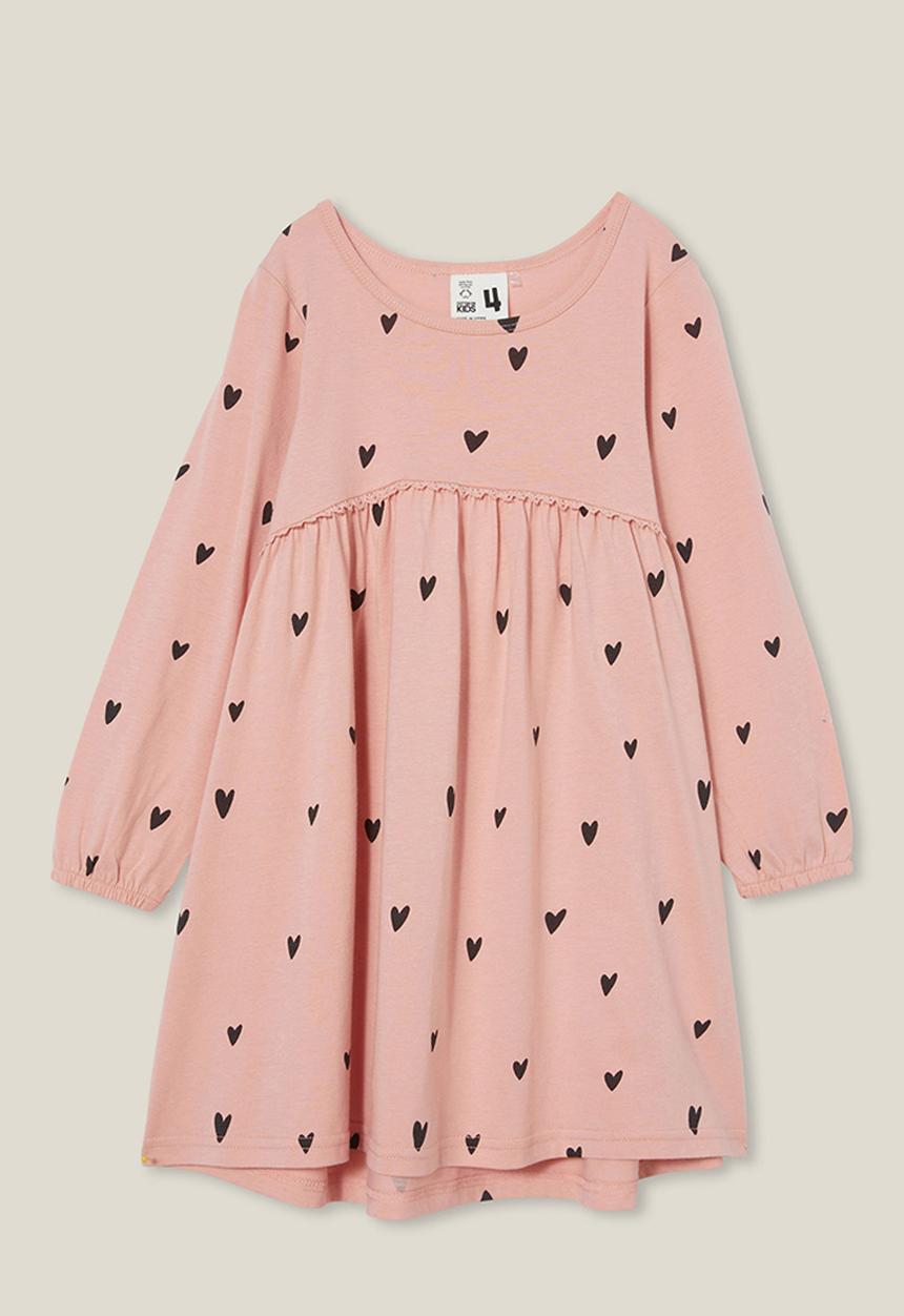 Cotton On - Savannah long sleeve dress - zephyr/hearts