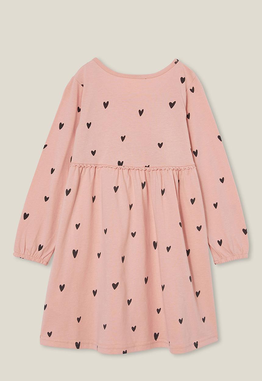 Cotton On - Savannah long sleeve dress - zephyr/hearts