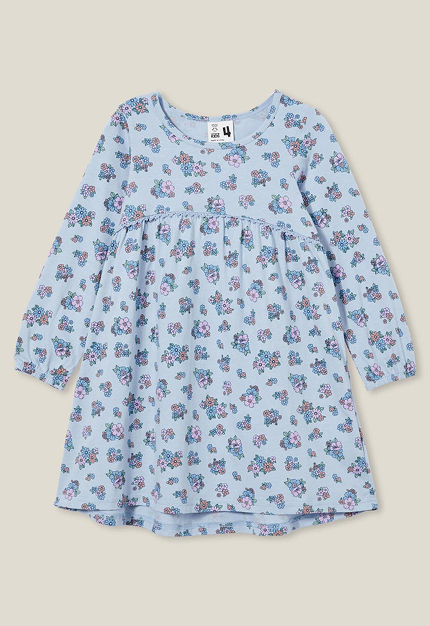 Cotton On - Savannah long sleeve dress - blue bird/ava ditsy