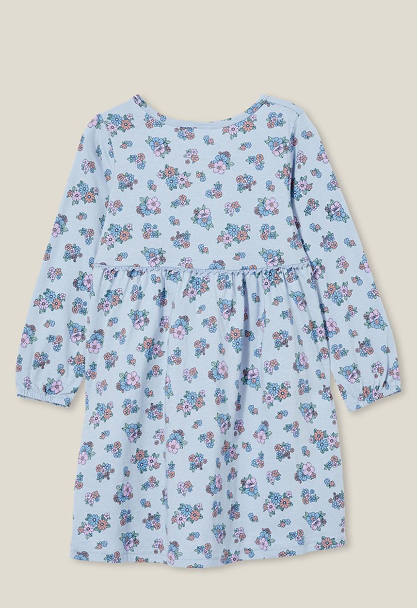 Cotton On - Savannah long sleeve dress - blue bird/ava ditsy