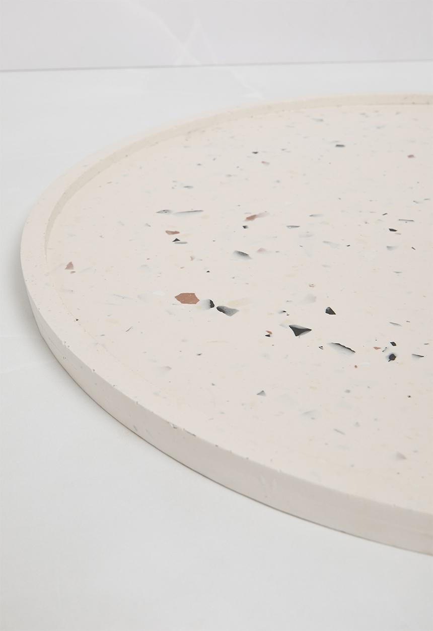 Terrazzo Home - Round Serving Tray - Natural 