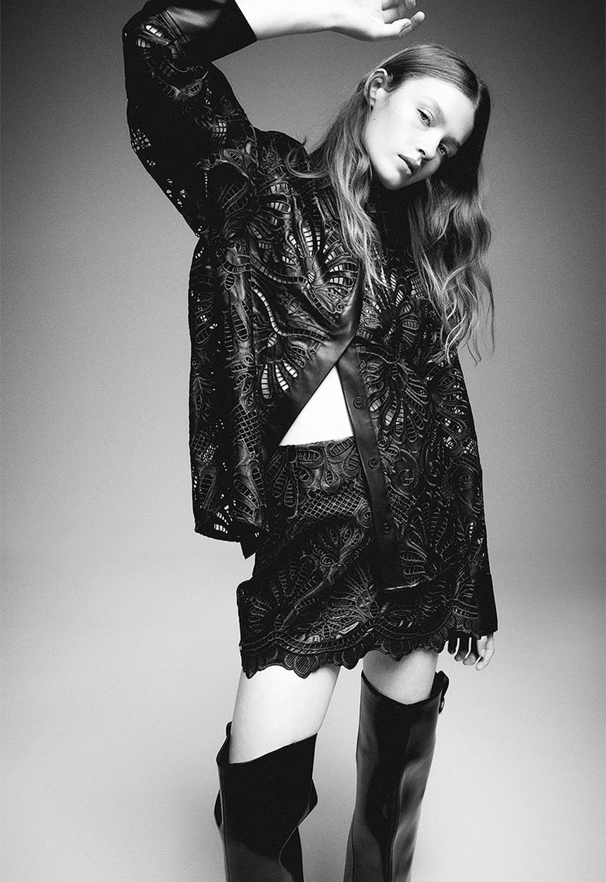 H&M - Coated broderie anglaise shirt - black