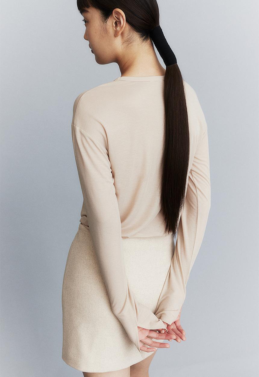 H&M - Textured viscose-blend top - light beige