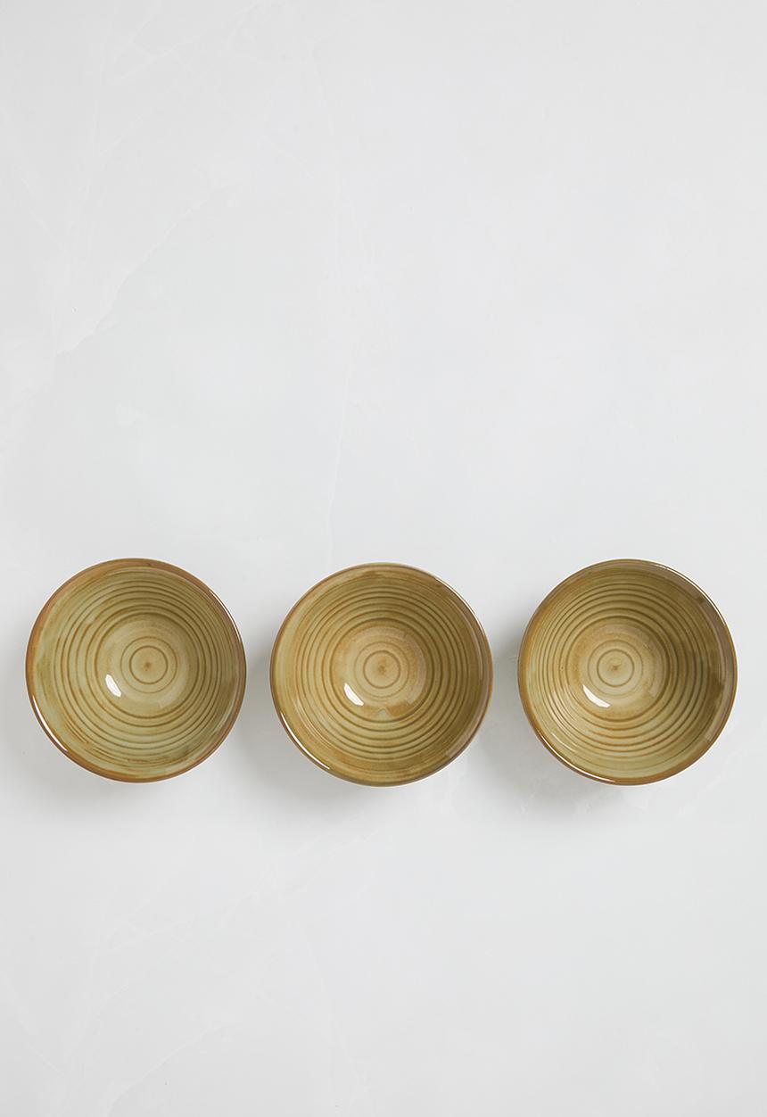 Excellent Houseware - Ribby snack bowl set of 3 - green
