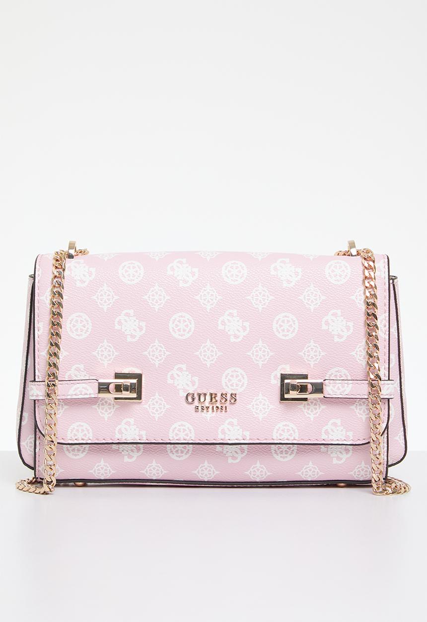 GUESS - Loralee convertible crossbody flap - pale pink logo