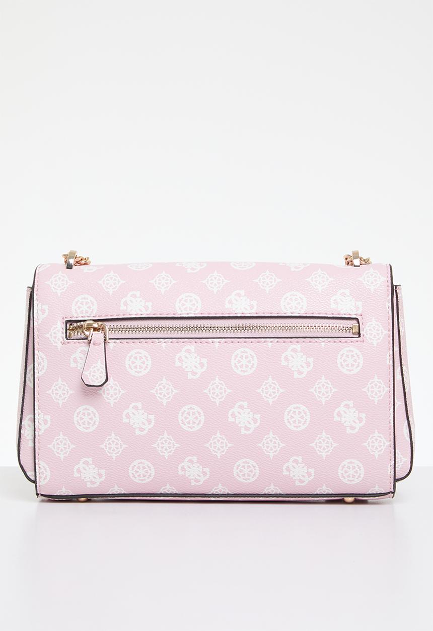 GUESS - Loralee convertible crossbody flap - pale pink logo