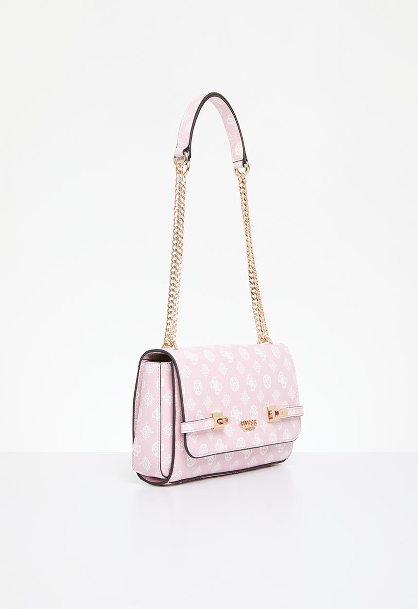 GUESS - Loralee convertible crossbody flap - pale pink logo