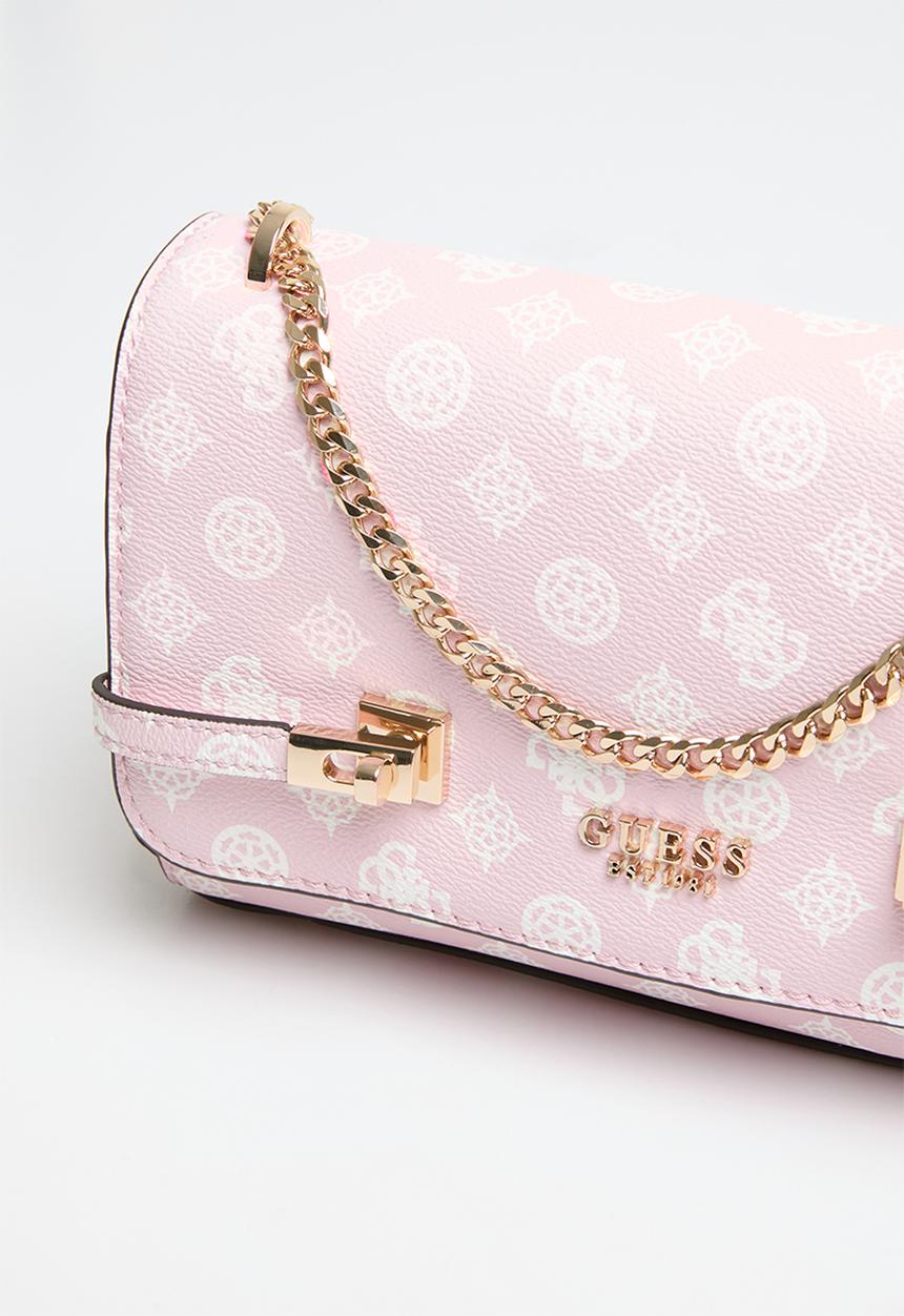 GUESS - Loralee convertible crossbody flap - pale pink logo