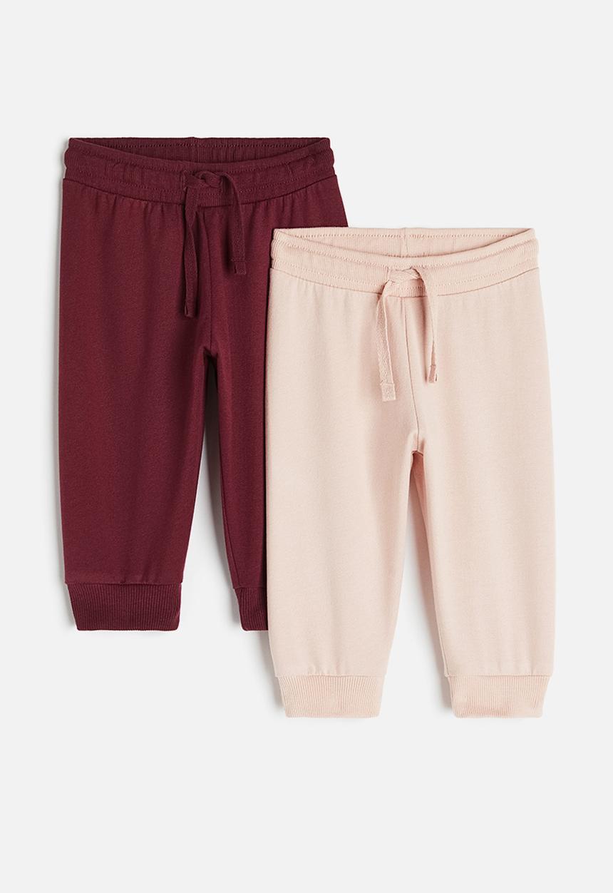 H&M - 2-pack joggers - red & pink