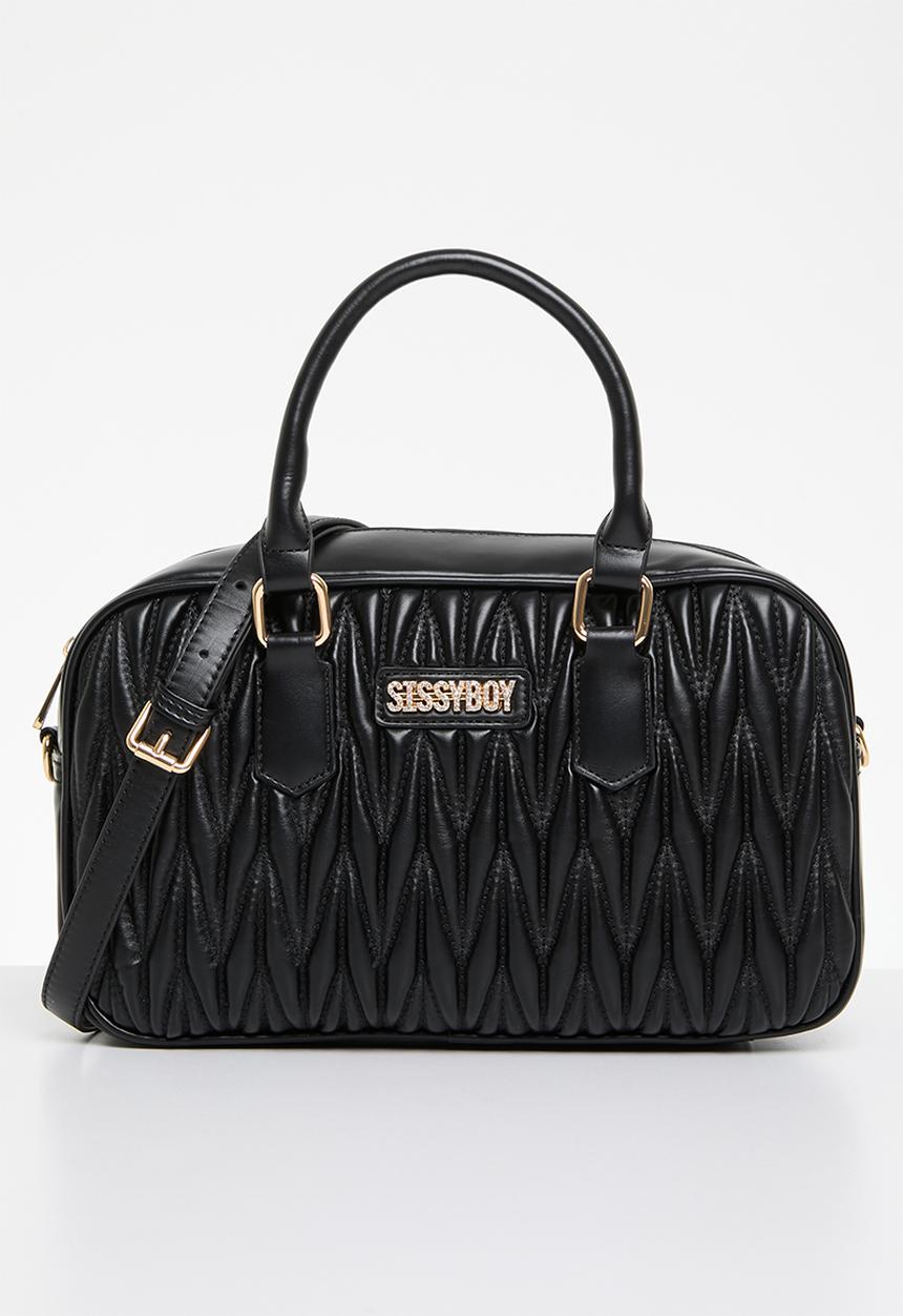 SISSY BOY - Barrel on quilted barrel bag - black