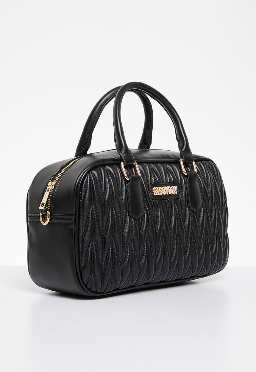 SISSY BOY - Barrel on quilted barrel bag - black