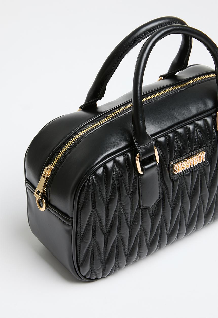 SISSY BOY - Barrel on quilted barrel bag - black