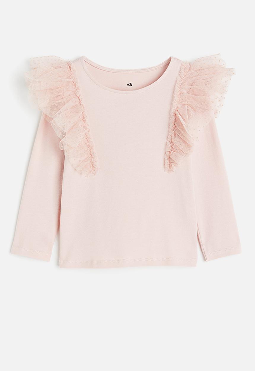 H&M - Flounce-trimmed top - pink