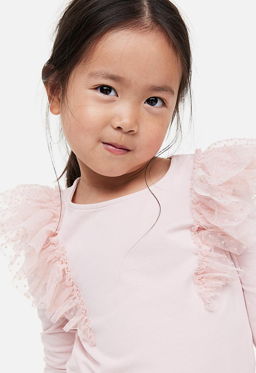 H&M - Flounce-trimmed top - pink