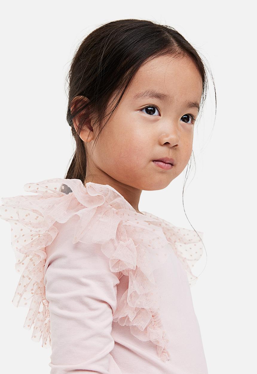 H&M - Flounce-trimmed top - pink
