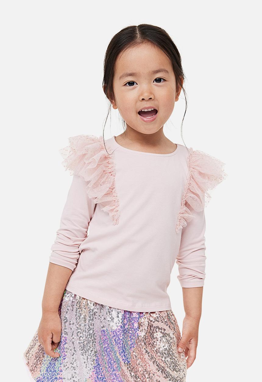 H&M - Flounce-trimmed top - pink
