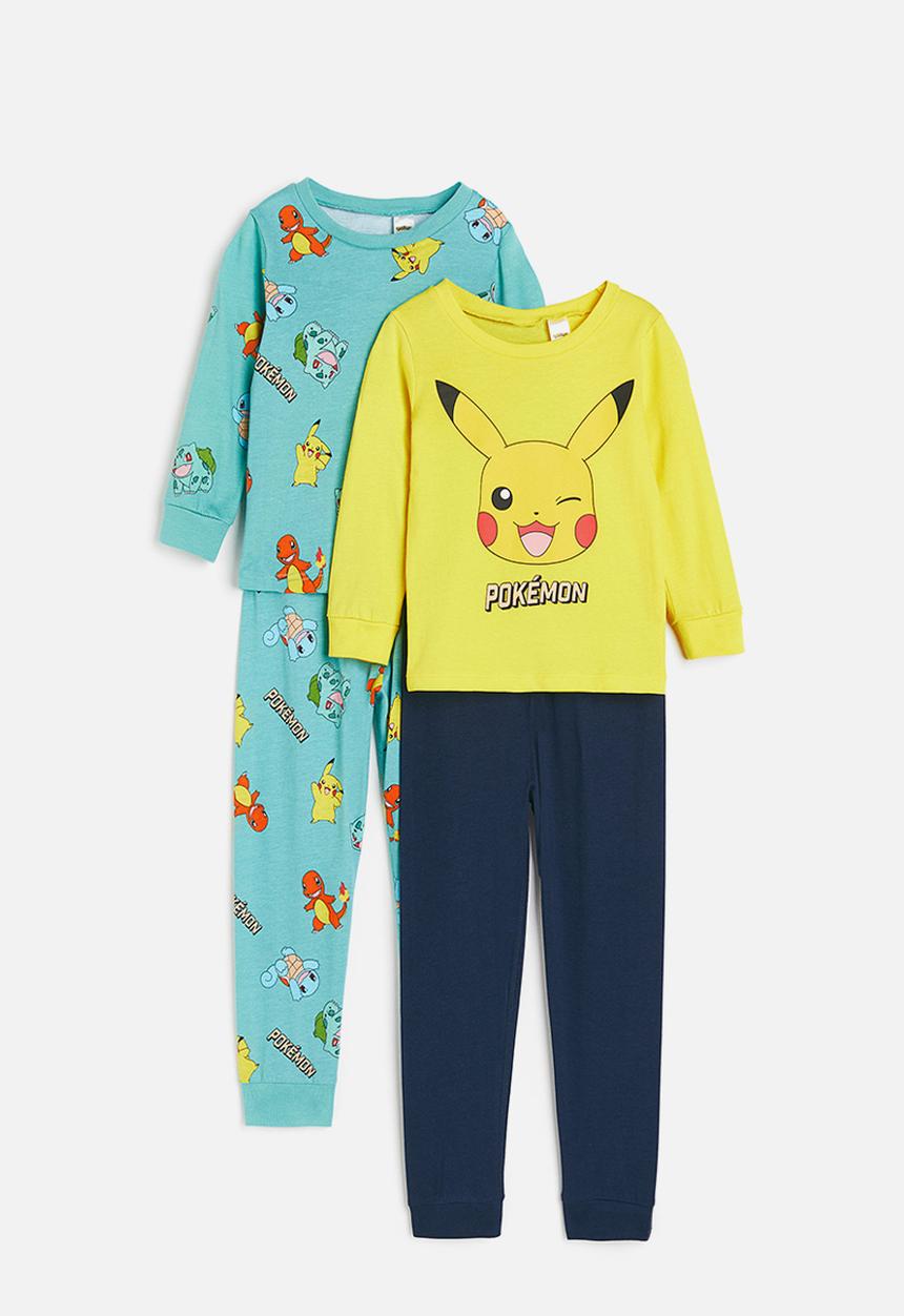 H&M - 2-pack printed pyjamas - yellow & turquoise