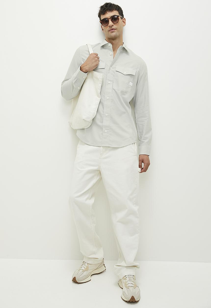 G-STAR - Marine Slim shirt l\s State oxford  - oyster blue/white oxford