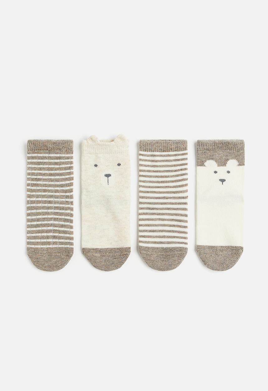 H&M - 4-pack socks - beige