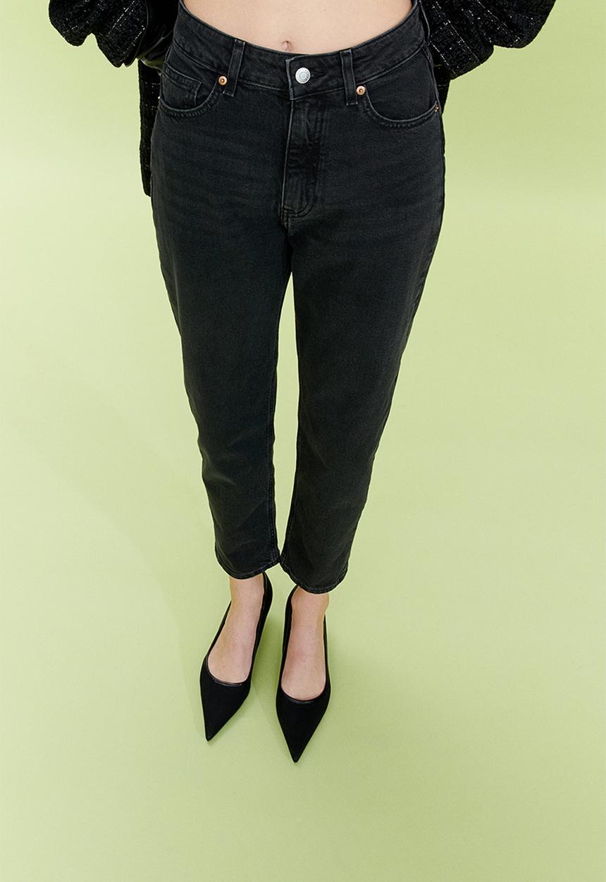 H&M - Slim mom high ankle jeans - grey