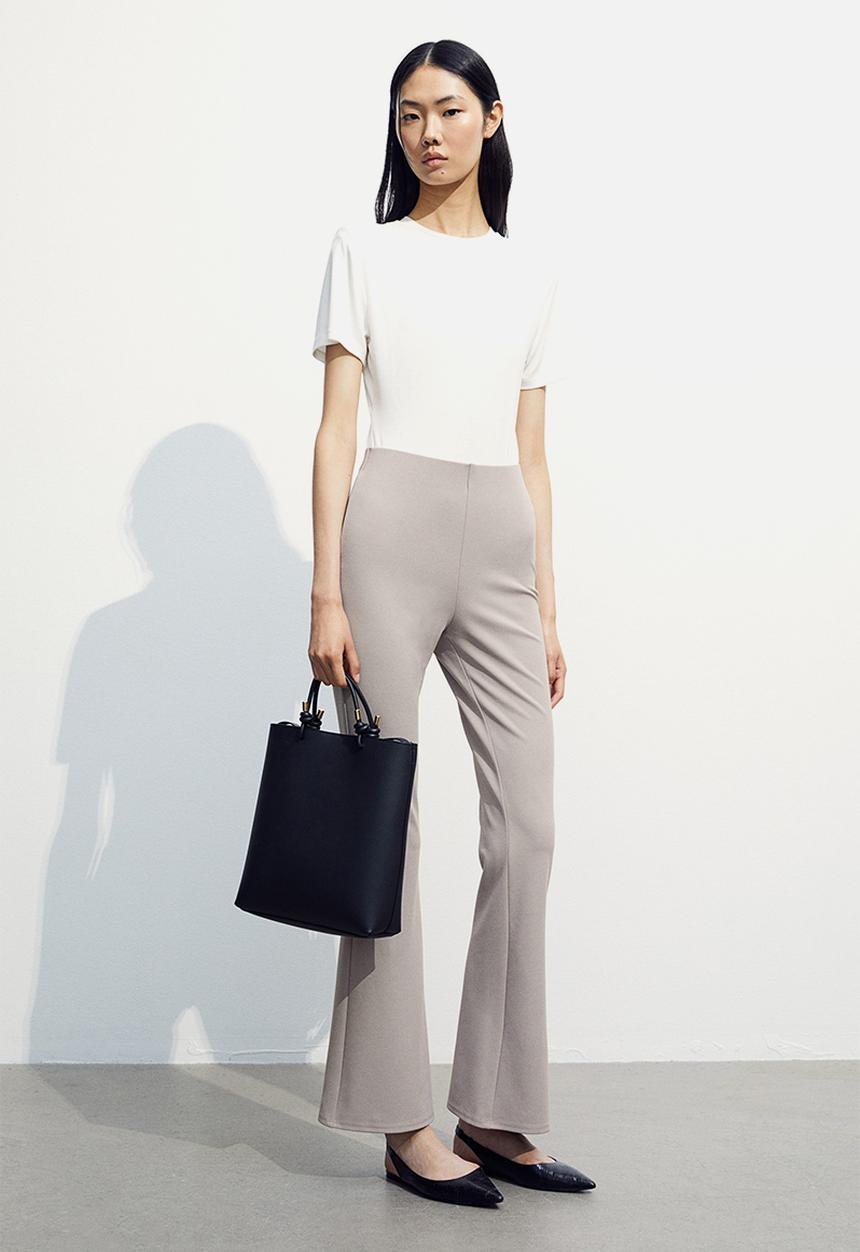 H&M - Flared leggings - beige