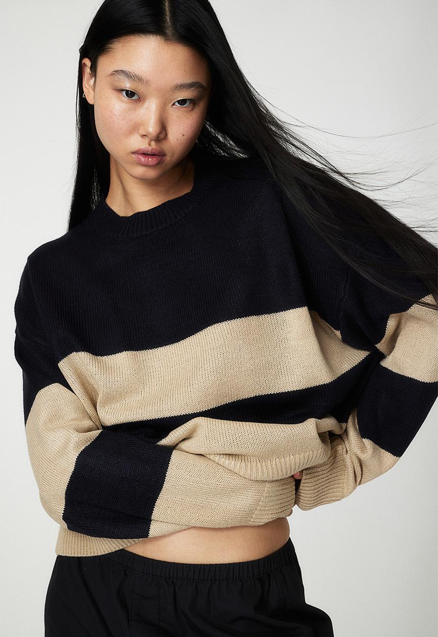 H&M - Jacquard-knit jumper - beige & black 