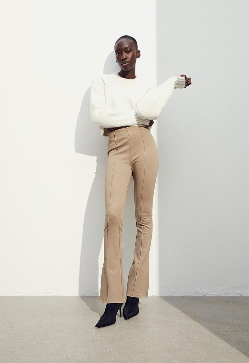 H&M - Flared leggings - beige