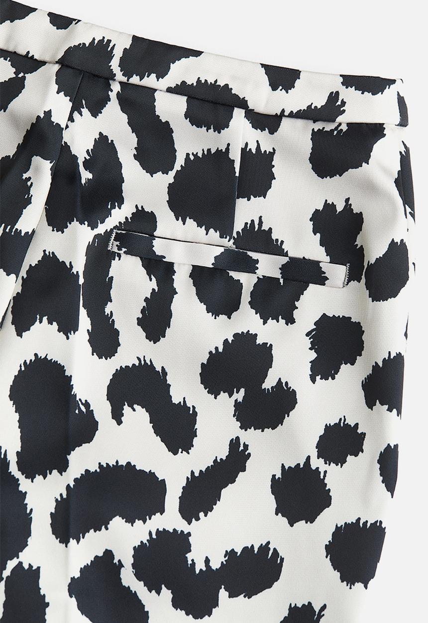 H&M - Straight trousers - white & black 