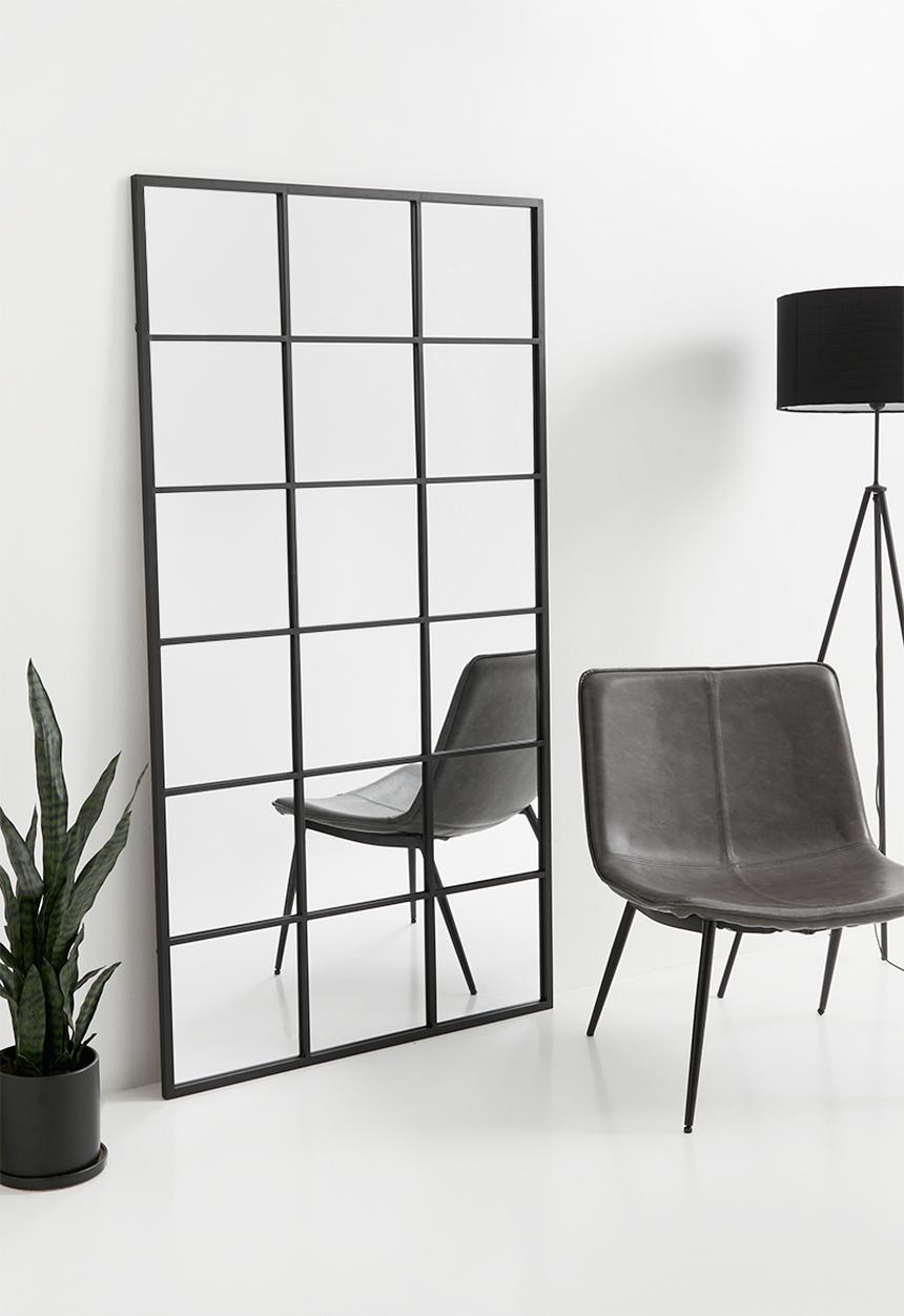 Sixth Floor - Window Pane Mirror - black