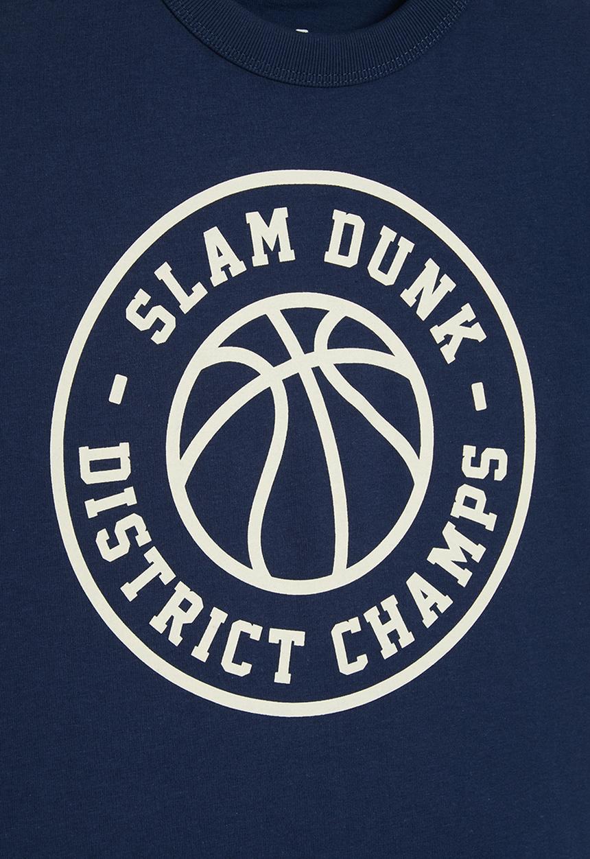 Cotton On - Jonny short sleeve print tee - in the navy/slam dunk district champs