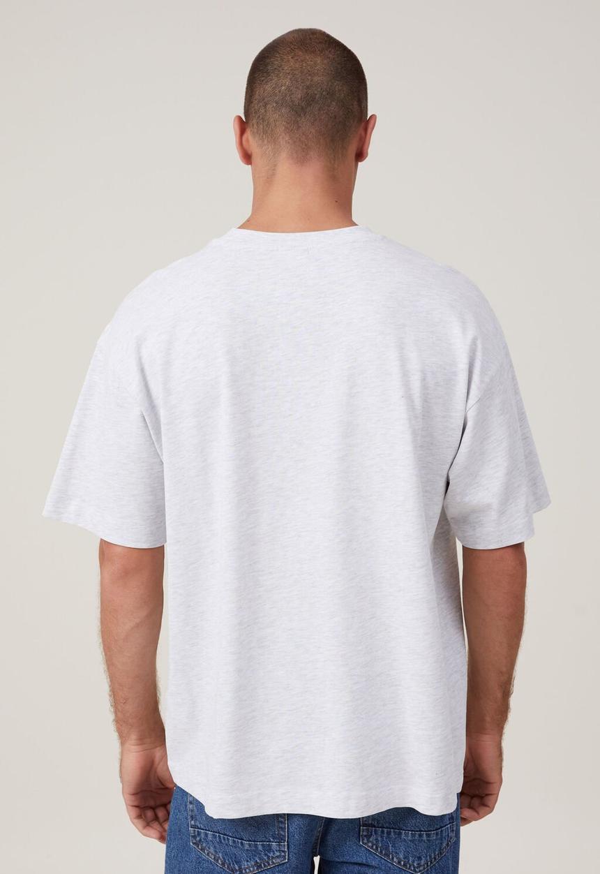 Cotton On - Box fit college t-shit - white marl/tribeca international 