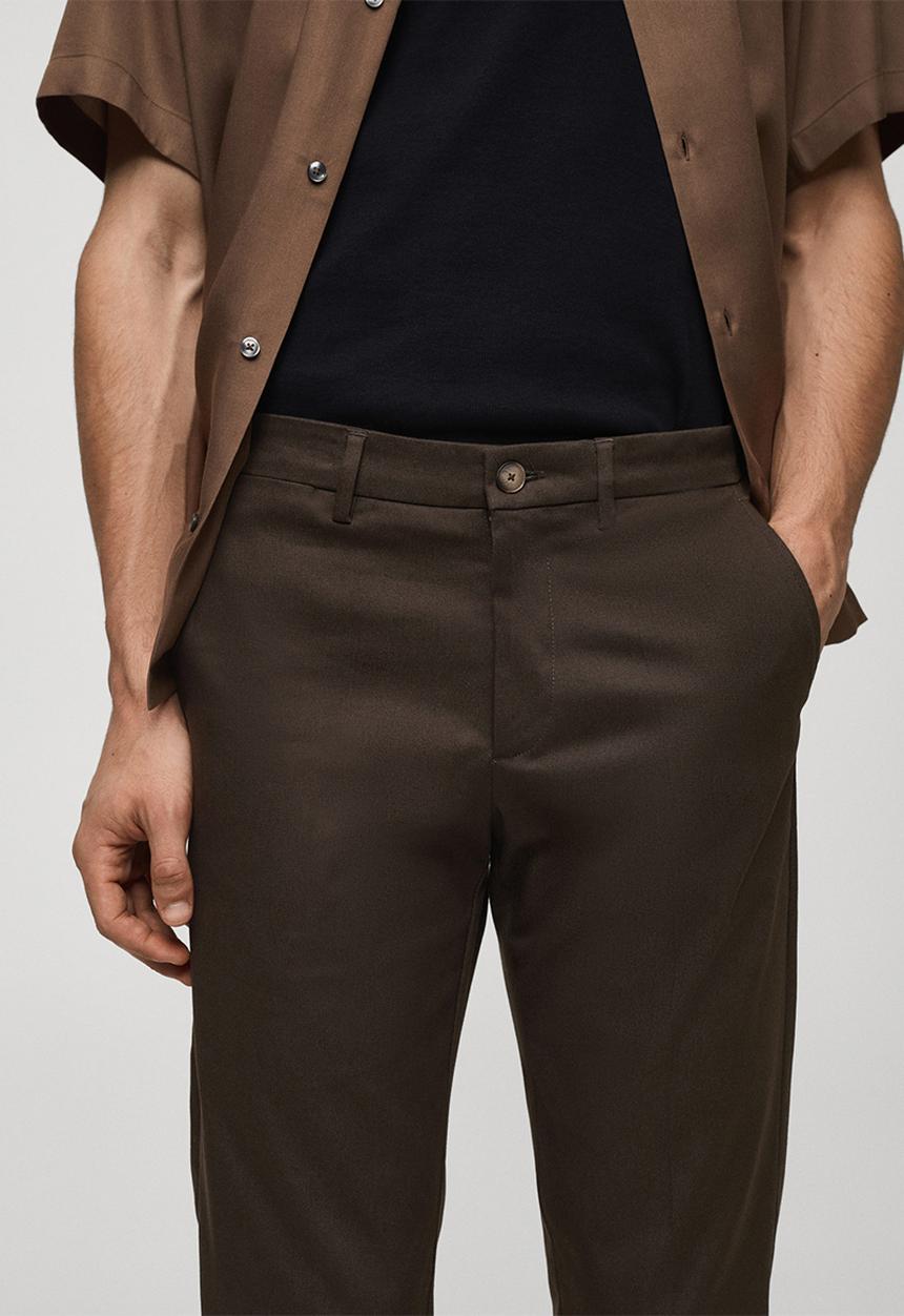 MANGO - Trousers Dublino - Dark Brown