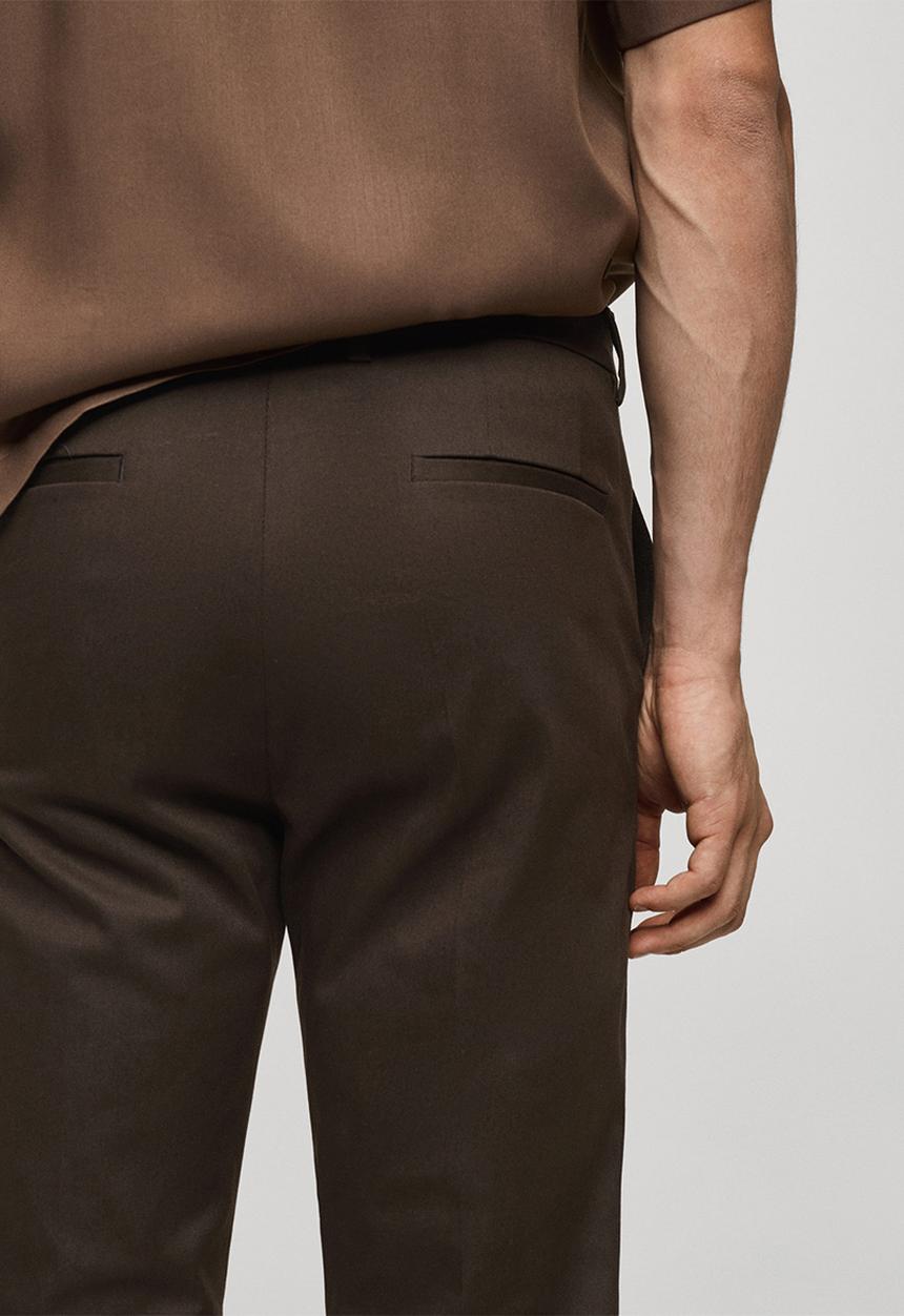MANGO - Trousers Dublino - Dark Brown