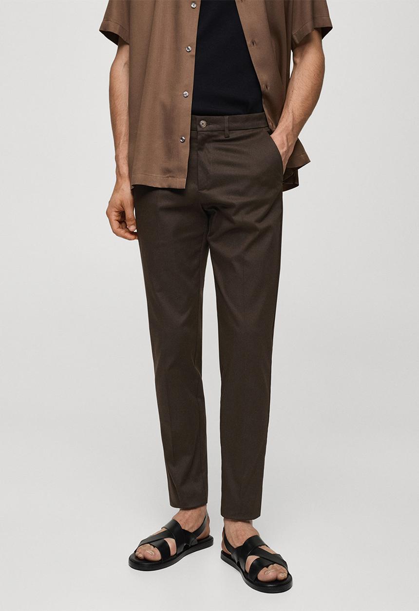 MANGO - Trousers Dublino - Dark Brown