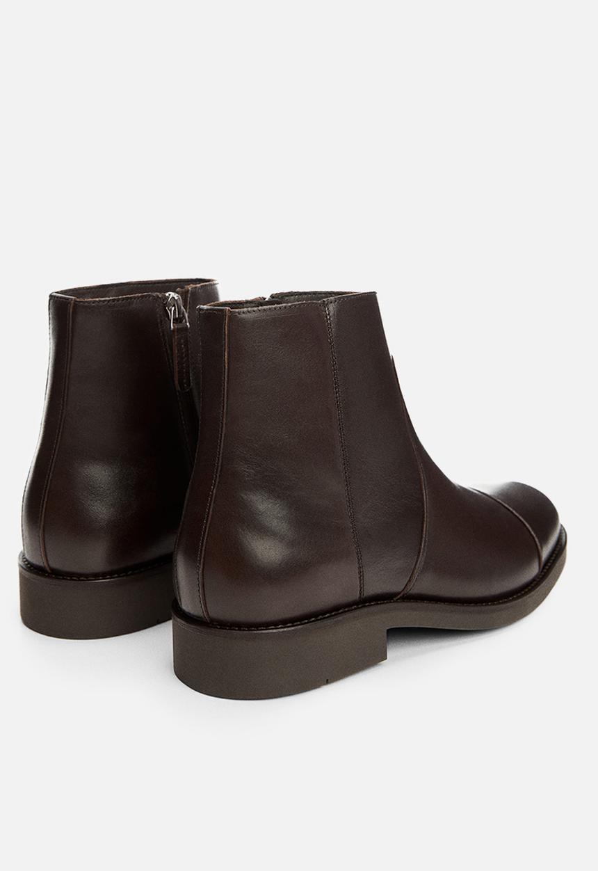 MANGO - Ankle boots zipper - brown