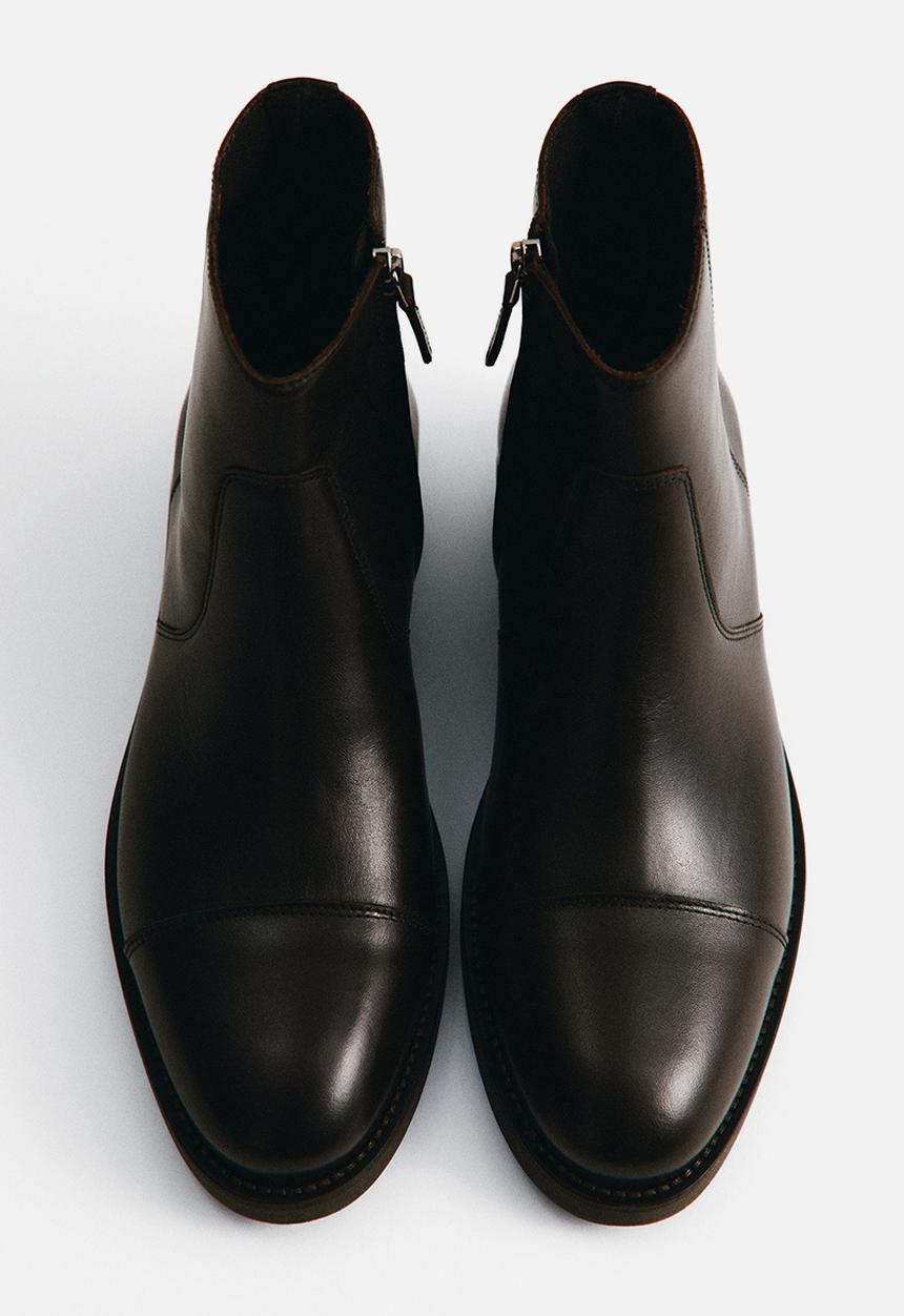 MANGO - Ankle boots zipper - brown