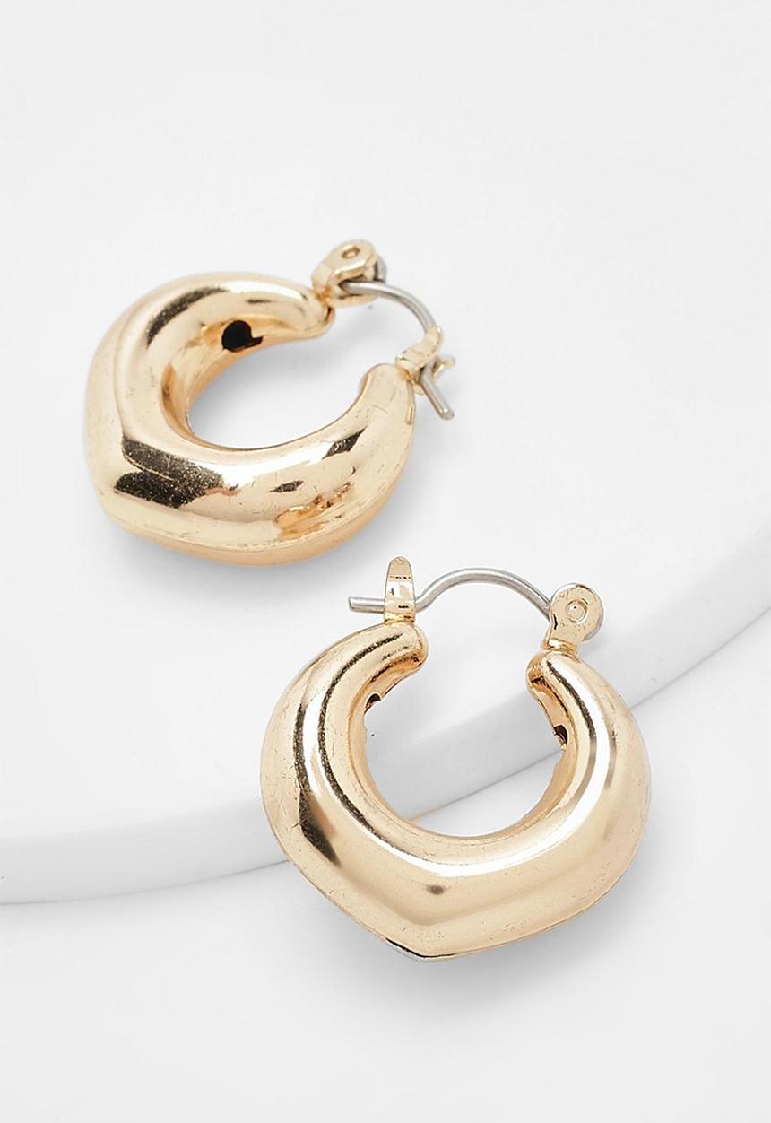 boohoo - Gold tubular hoops - gold