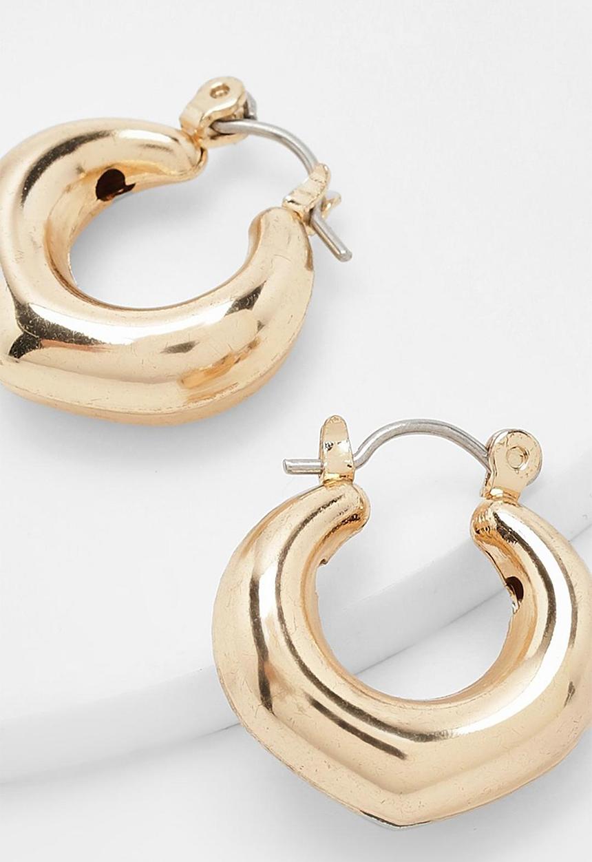 boohoo - Gold tubular hoops - gold