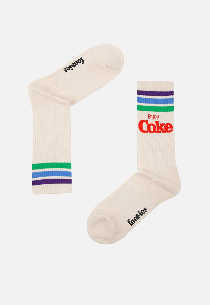 Foot-ies - Coke Pride Stripes Sneaker 2 Pack - Cream
