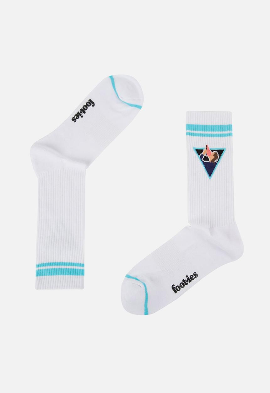 Foot-ies - Mullets And Shoeys Sneaker Sock 2 Pack - Black & White